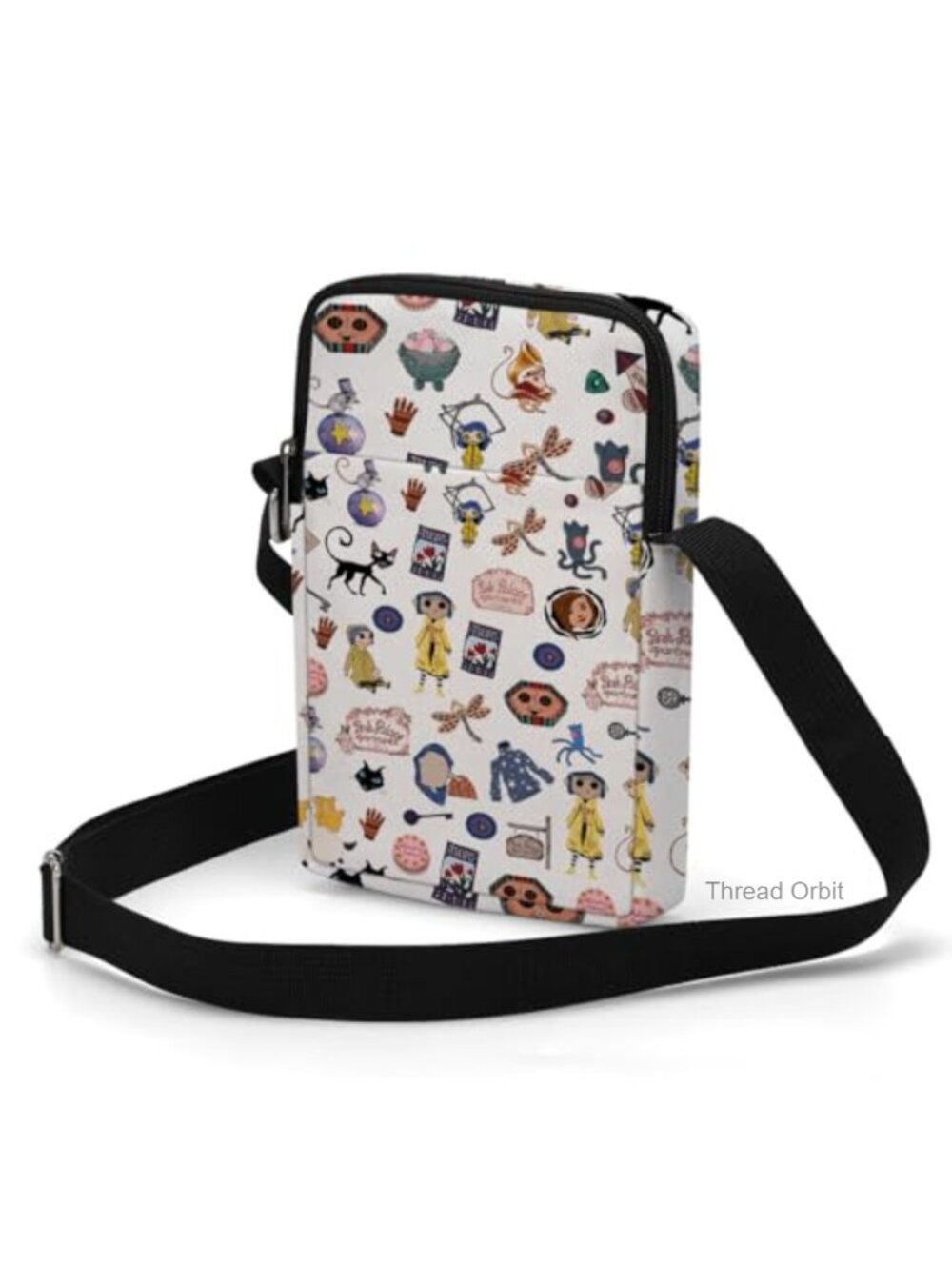 Canvas Crossbody Bag Anime Sling Adjustable Strap Phone Bag Gift